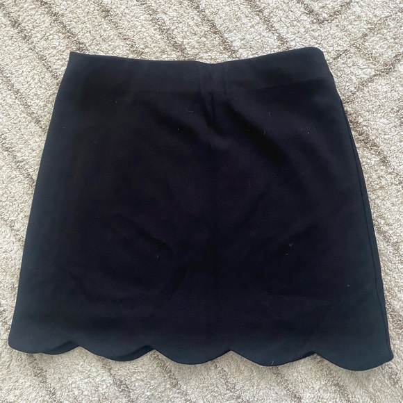 Topshop Black Scallop Hem Mini Skirt Size US 4 UK 8 EUR 36 - Picture 2 of 8
